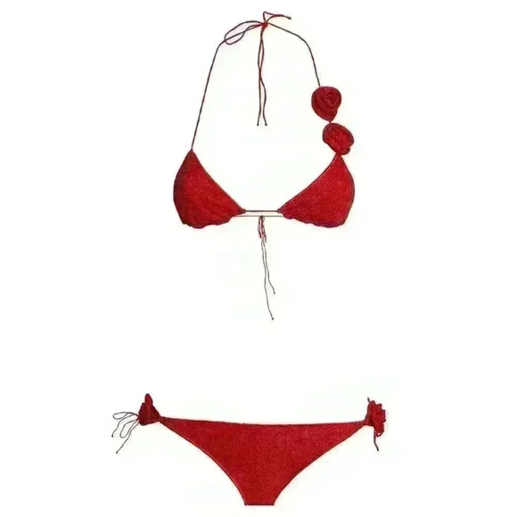 NWT Oseree Red Rose Lumière Triangle Bikini SET - Picture 4 of 15